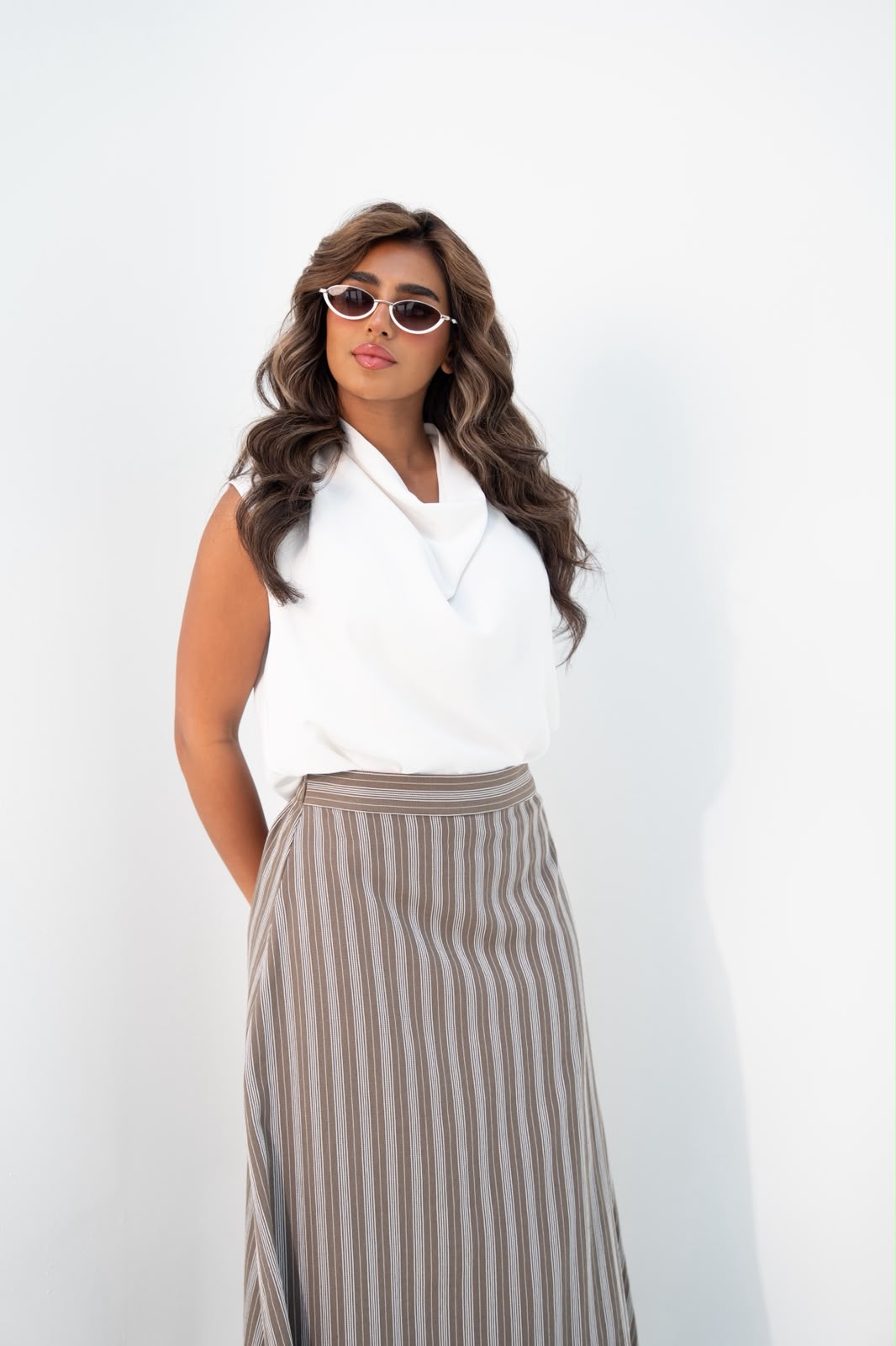 Blouse and skirt set, linen. C:246