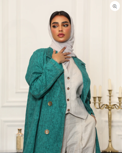 بليزر كتان أخضر C:6484GREEN