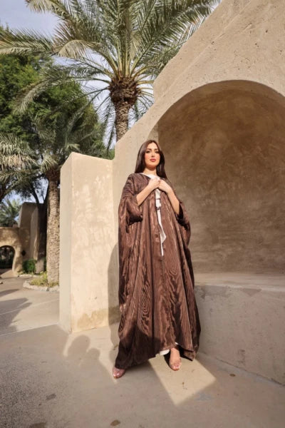 ABAYA CREPE SILK BROWN C:6380BROWN