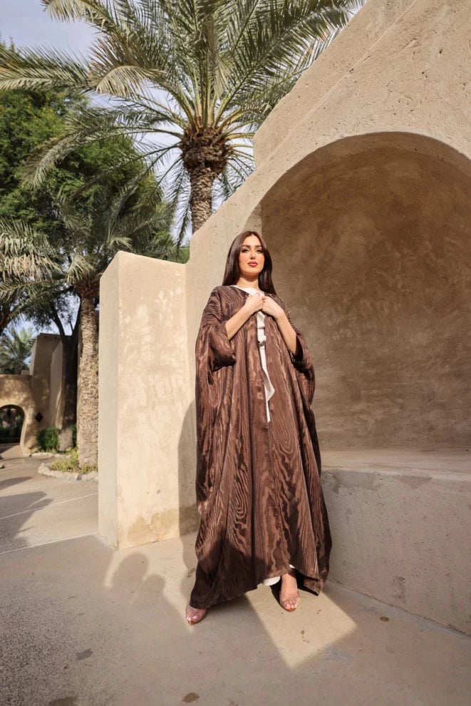 ABAYA CREPE SILK BROWN C:6380BROWN