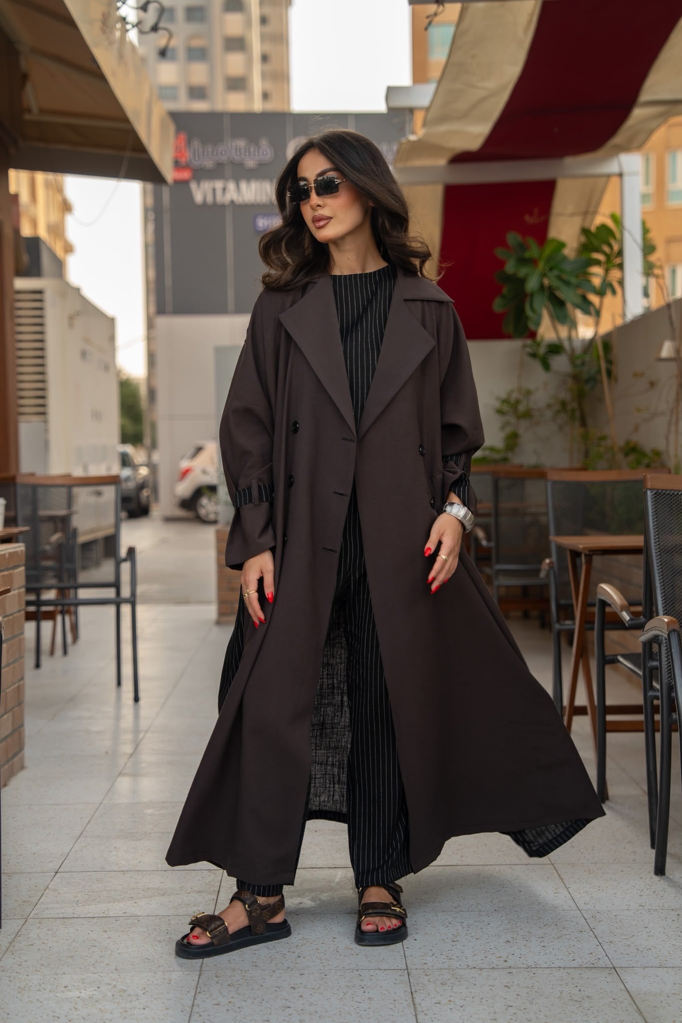 Brown linen and cotton blazer.C:6815