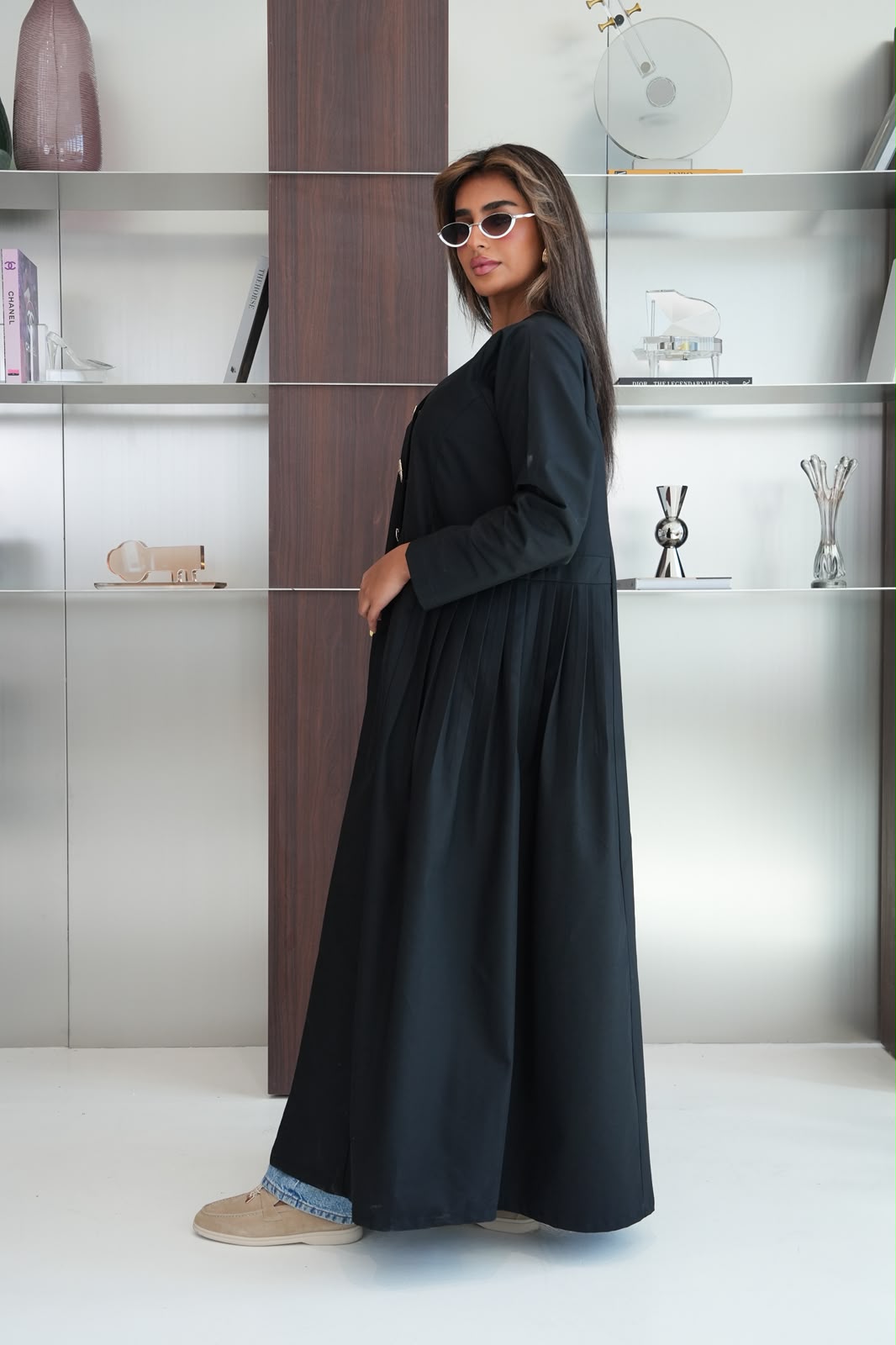 black crepe abaya. C:6814