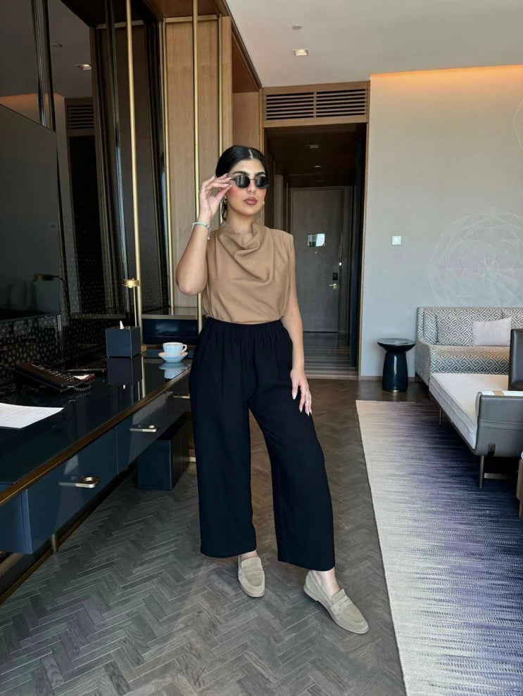 PANTS CREPE KAMAR ASTIK C:PC1566- Black