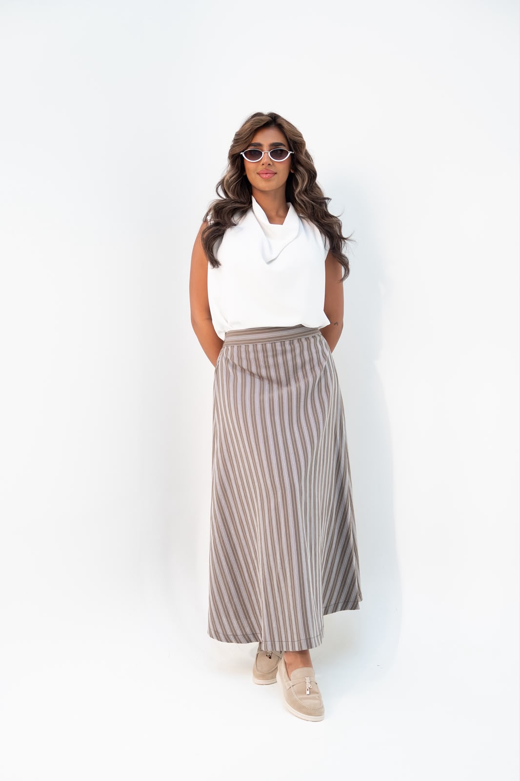 Blouse and skirt set, linen. C:246