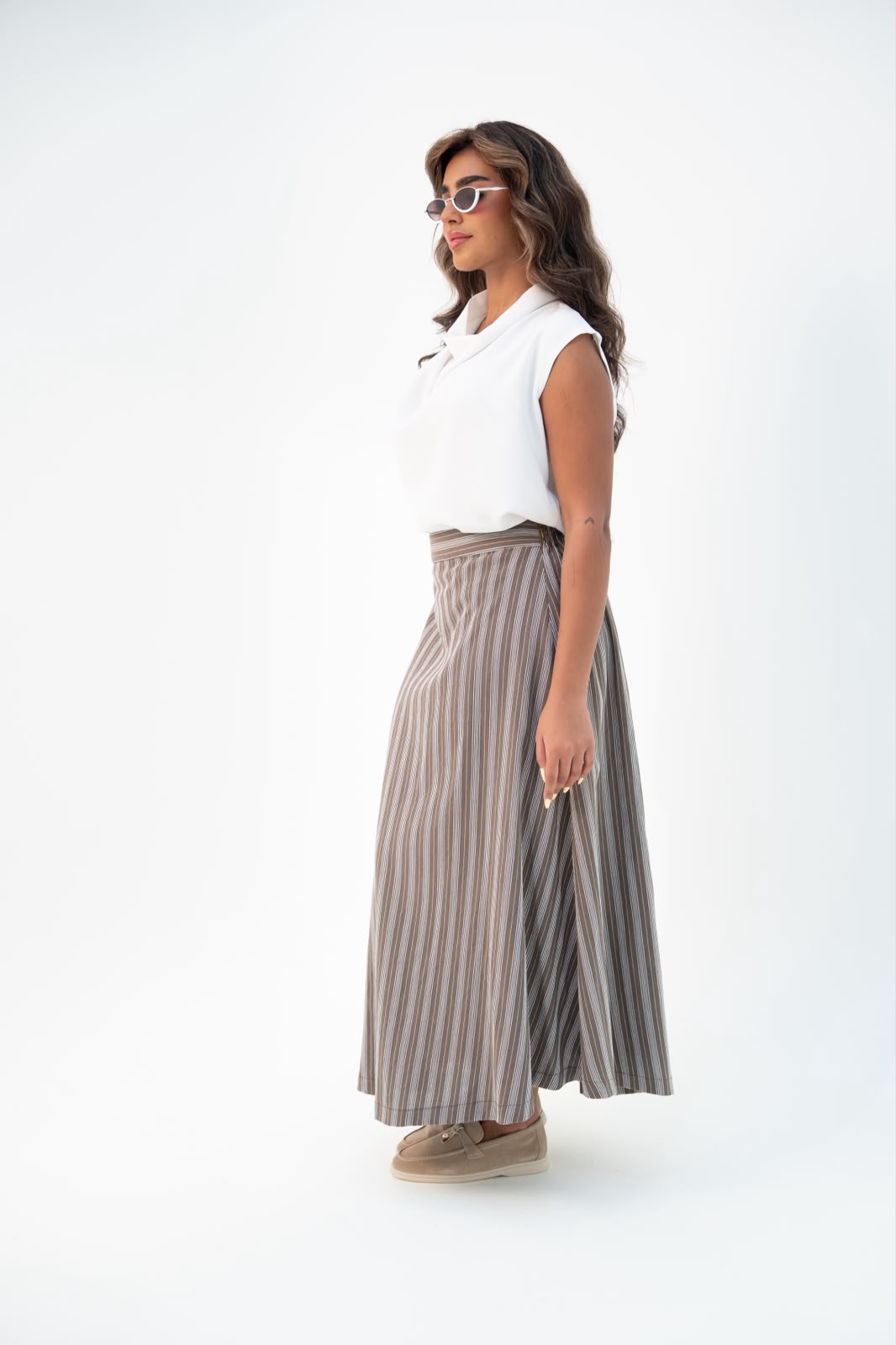 Blouse and skirt set, linen. C:246