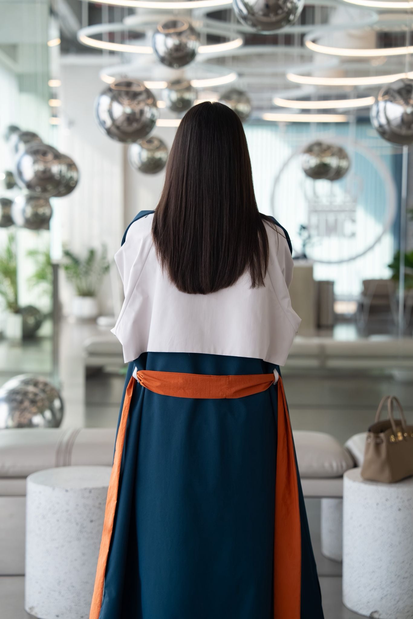Dark blue trench coat. C:6815