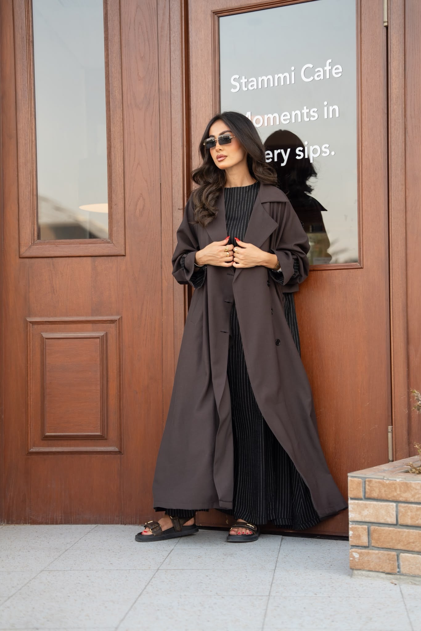 Brown linen and cotton blazer.C:6815