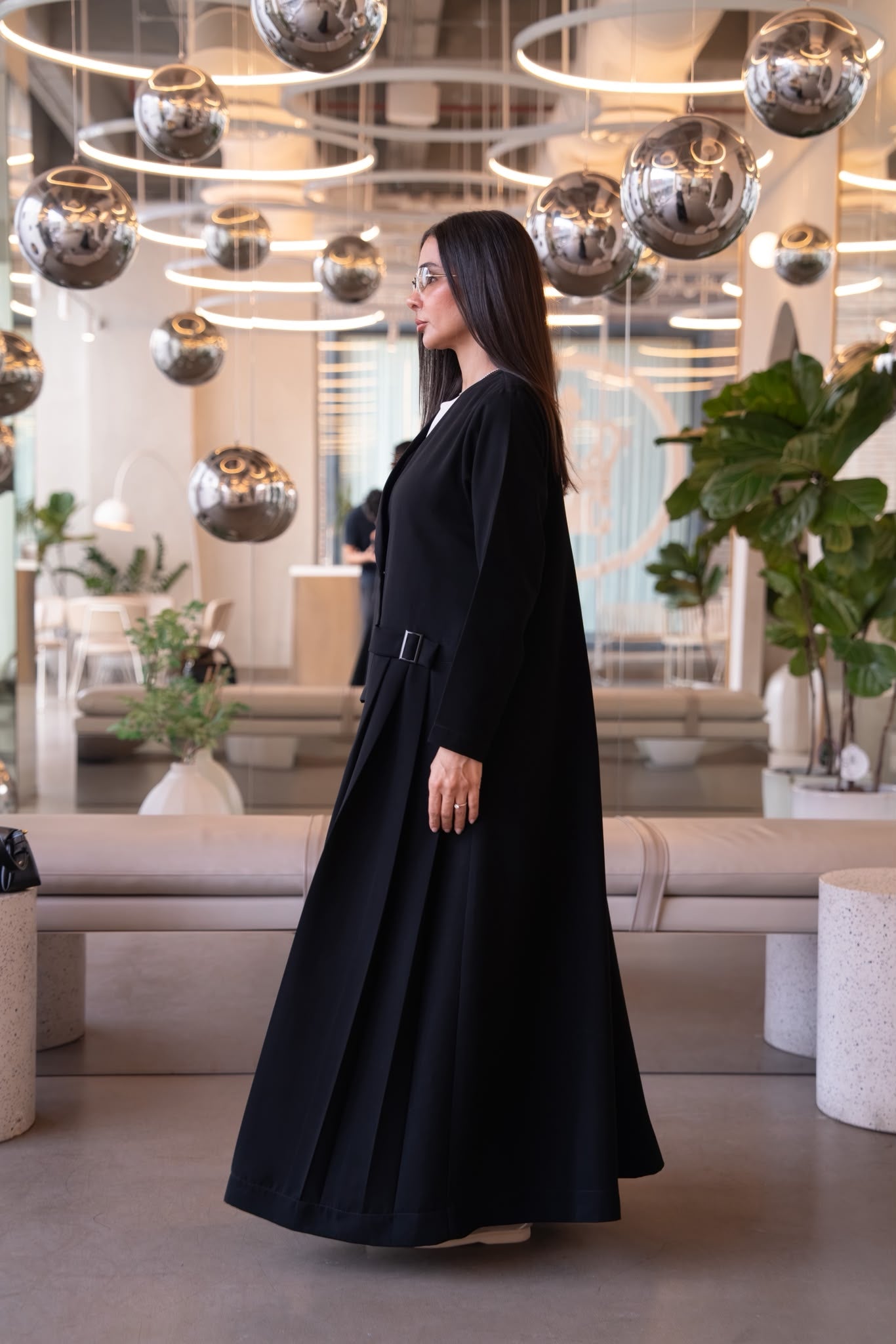 Black crepe abaya.C:6822