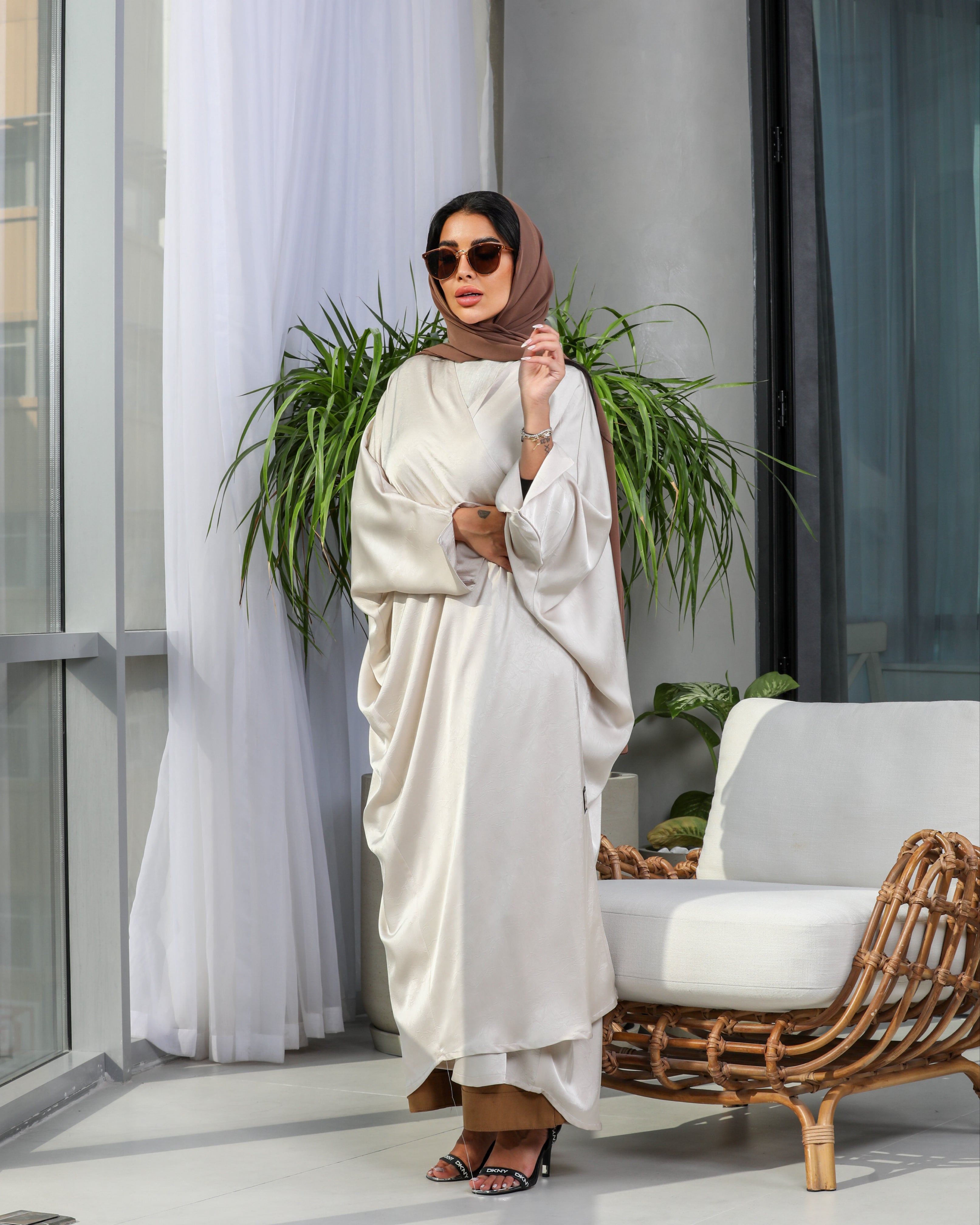Abaya Silk Crepe Besht in Gold C:6479 Gold