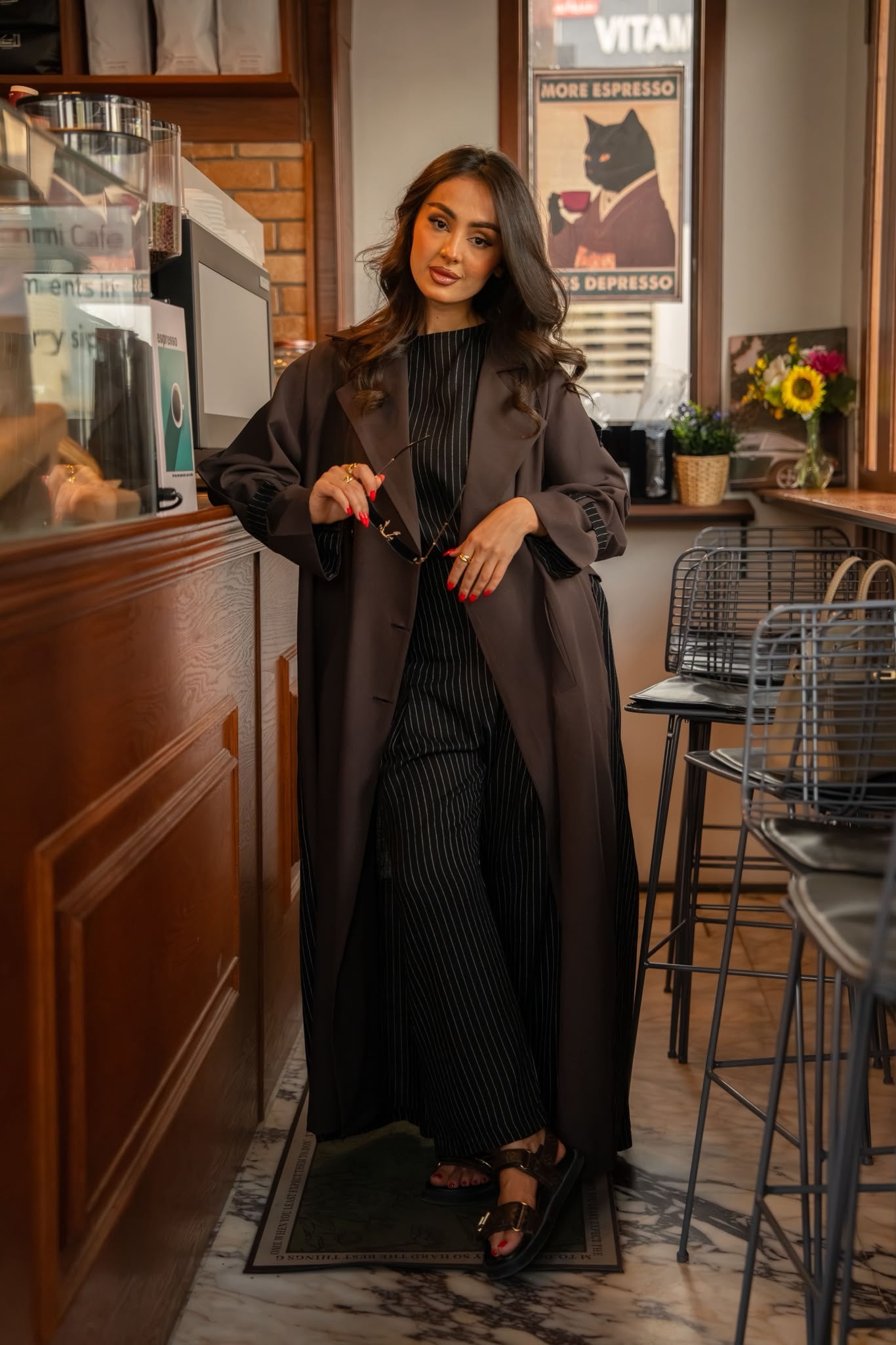 Brown linen and cotton blazer.C:6815
