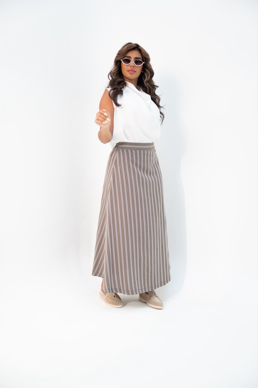 Blouse and skirt set, linen. C:246