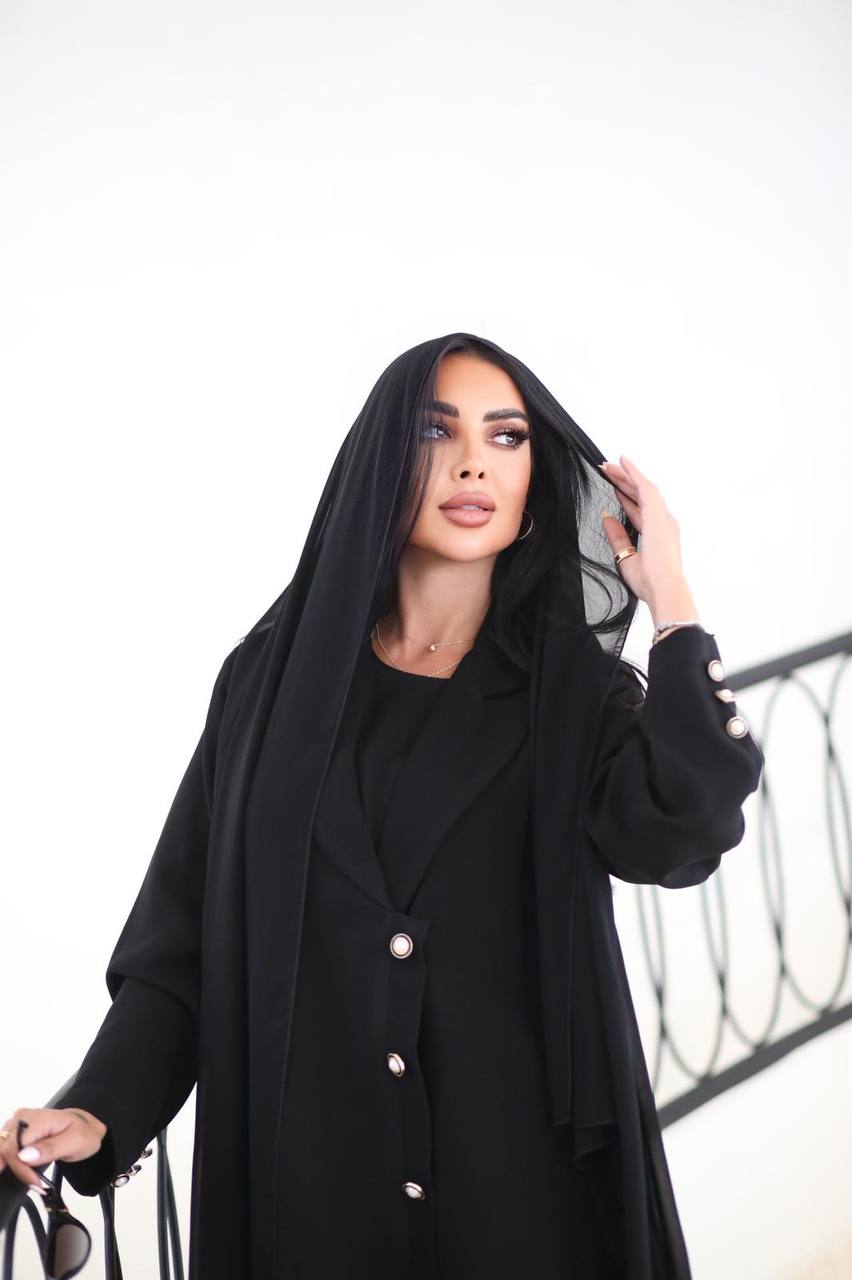 Black Cuba Crepe Abaya C:6519