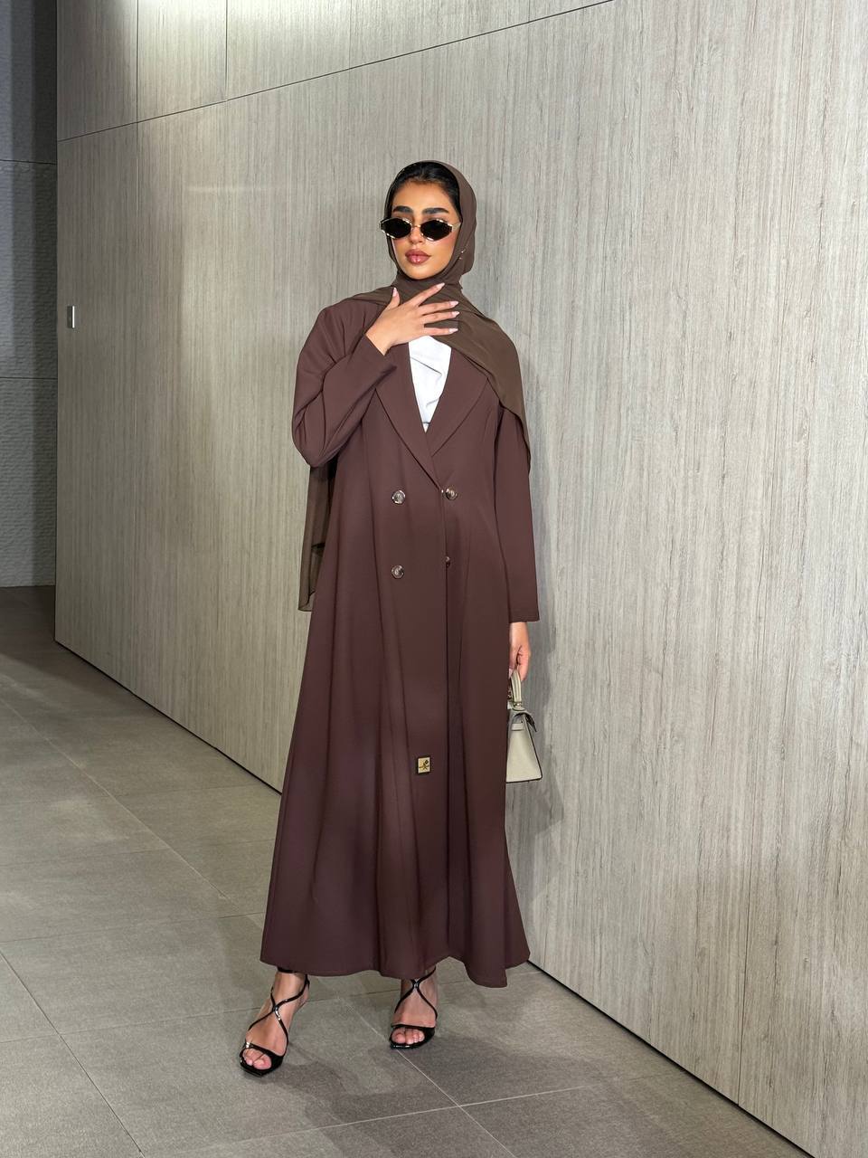 Crepe Abaya in Brown C:6524 Brown