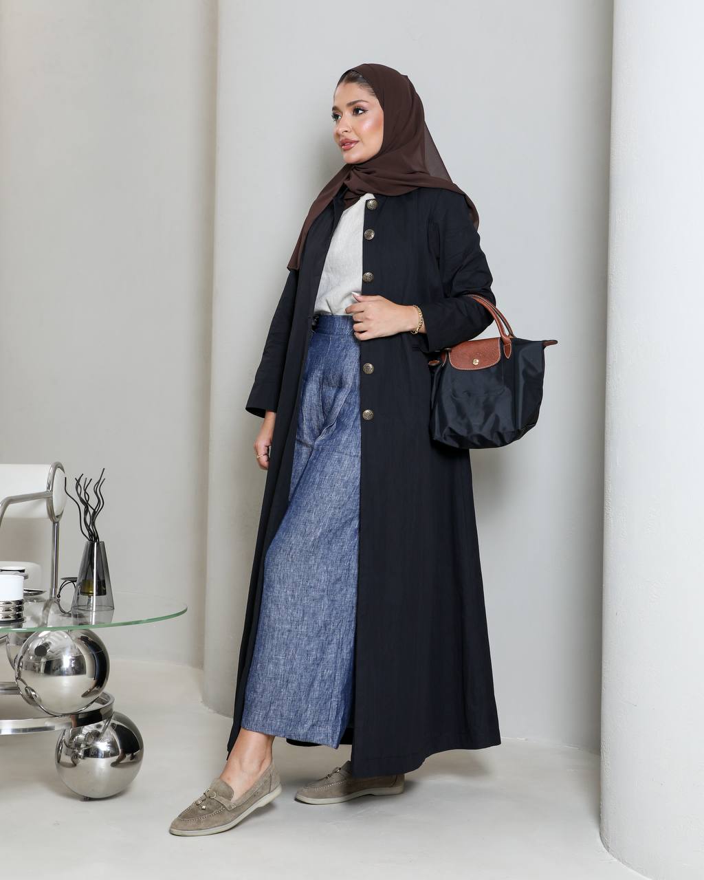 Black trench coat C:6657