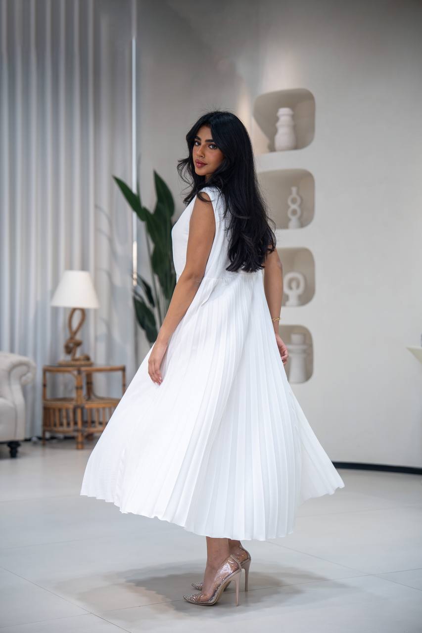 White crepe dress C:133 white