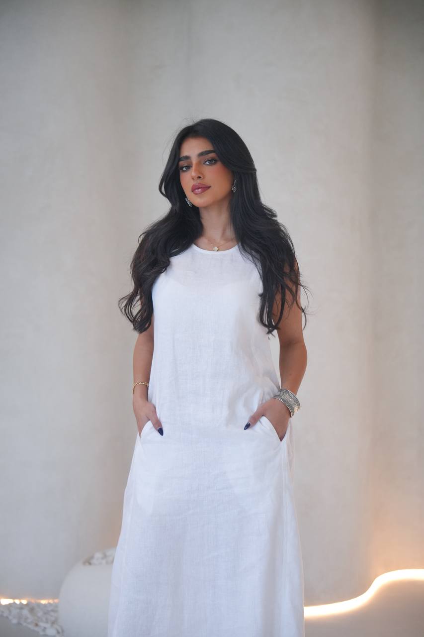 White linen dress C:197