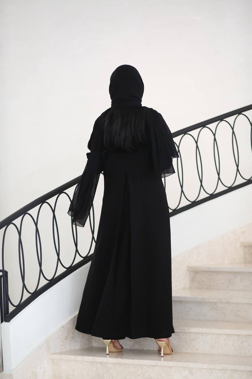 Black Cuba Crepe Abaya C:6519
