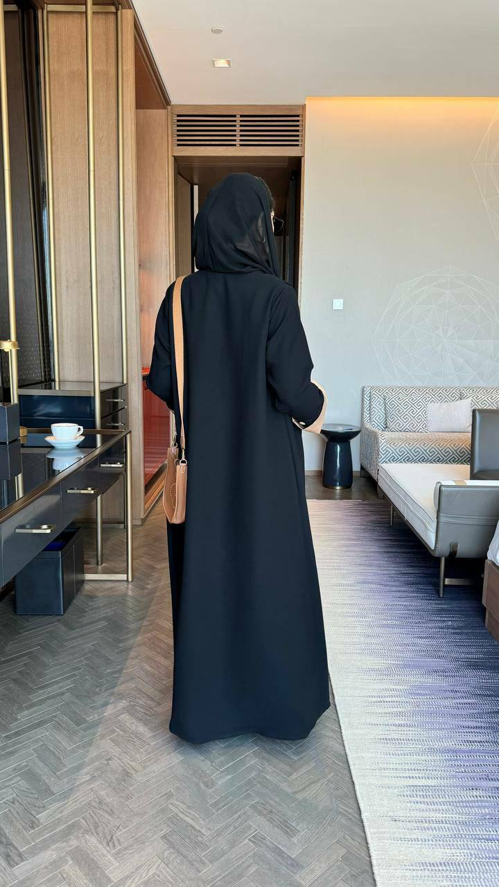 Beige Black Crepe Blazer C:6529