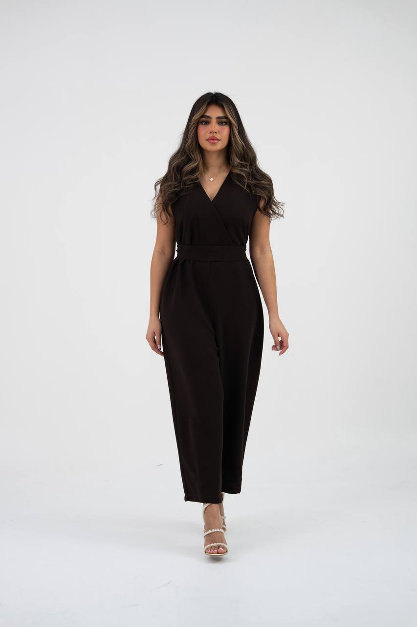 Brown crepe jumpsuit.C:121
