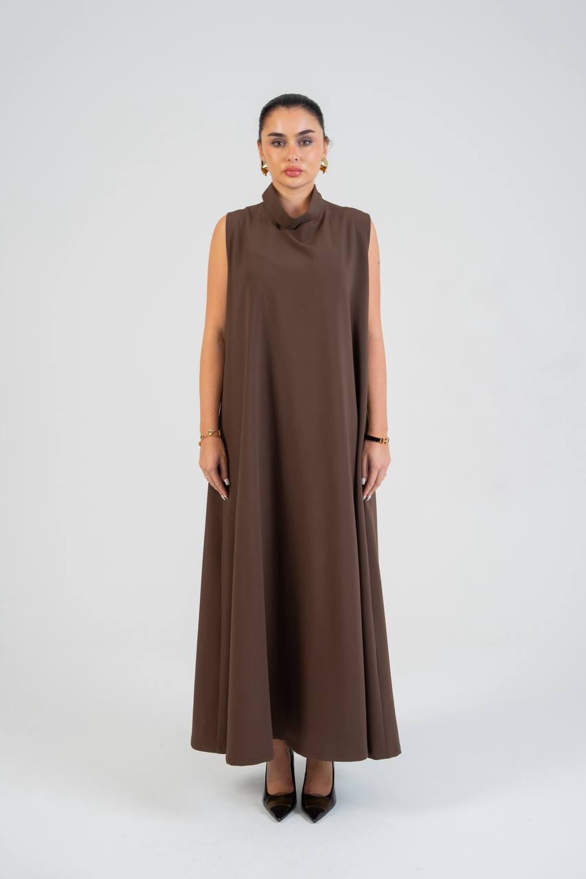 Brown crepe dress.C:269