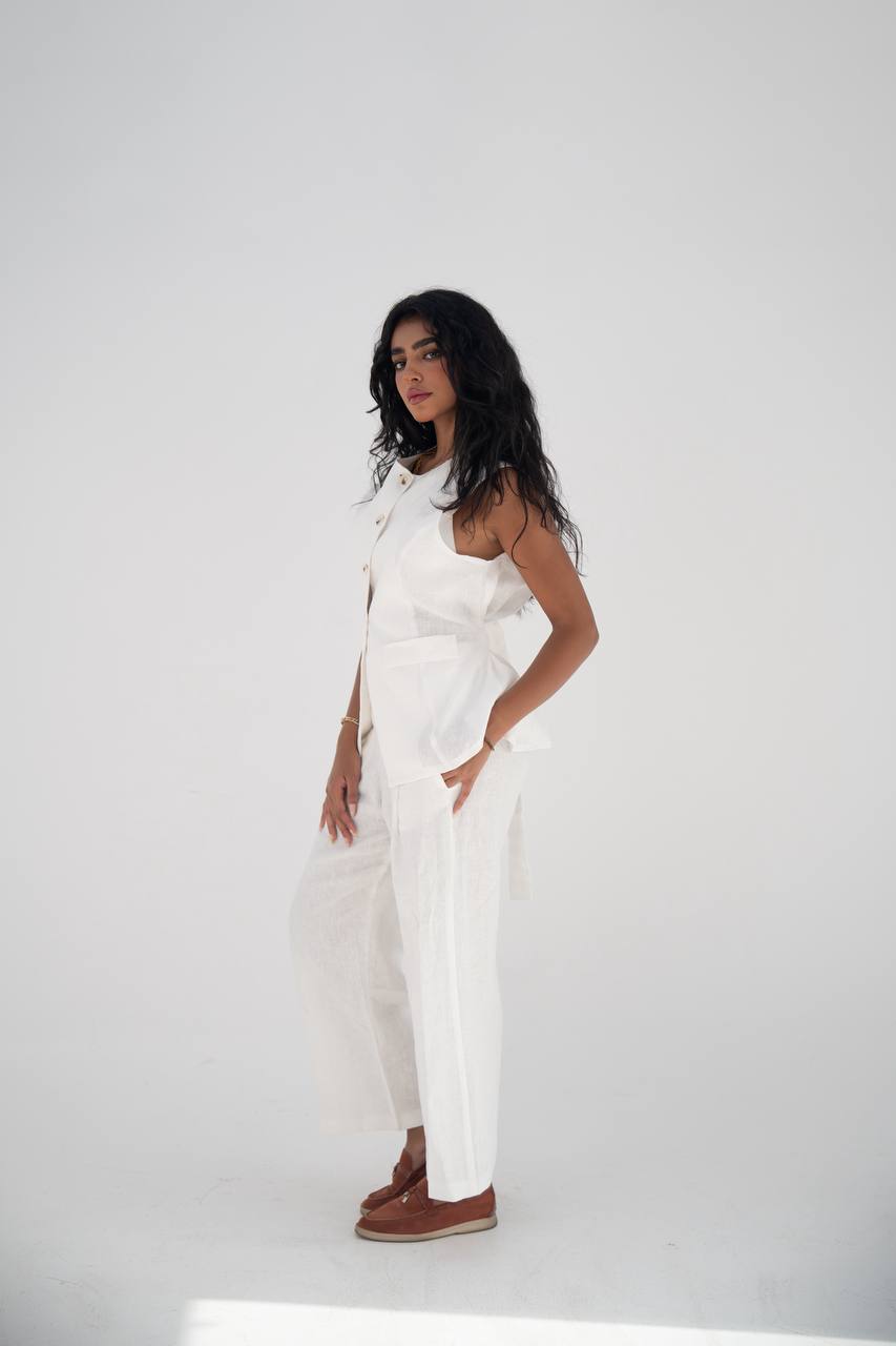 White vest and pants set C:202