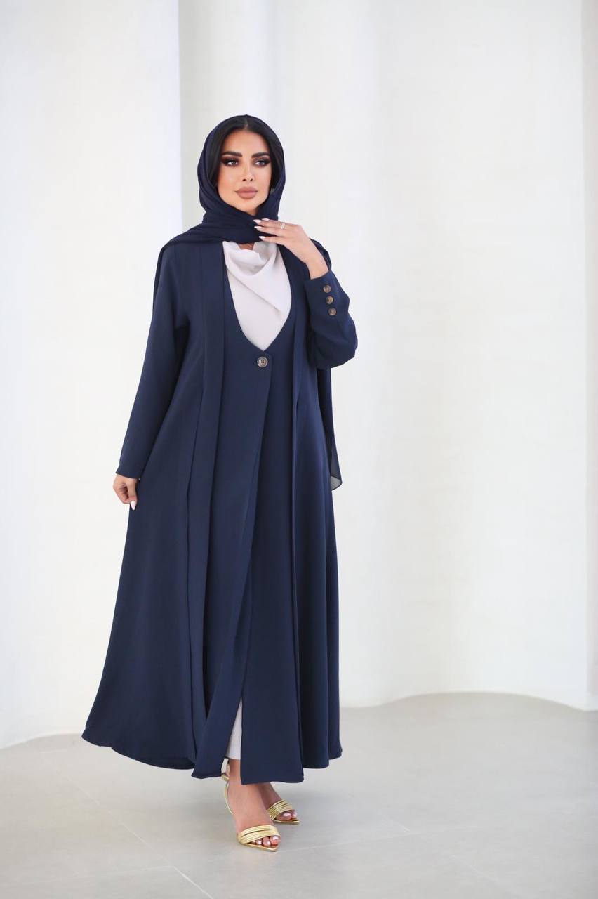 Abaya Blazer Crepe C:6489 Blue