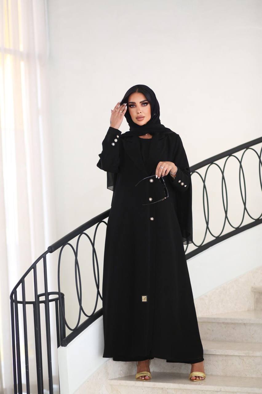 Black Cuba Crepe Abaya C:6519