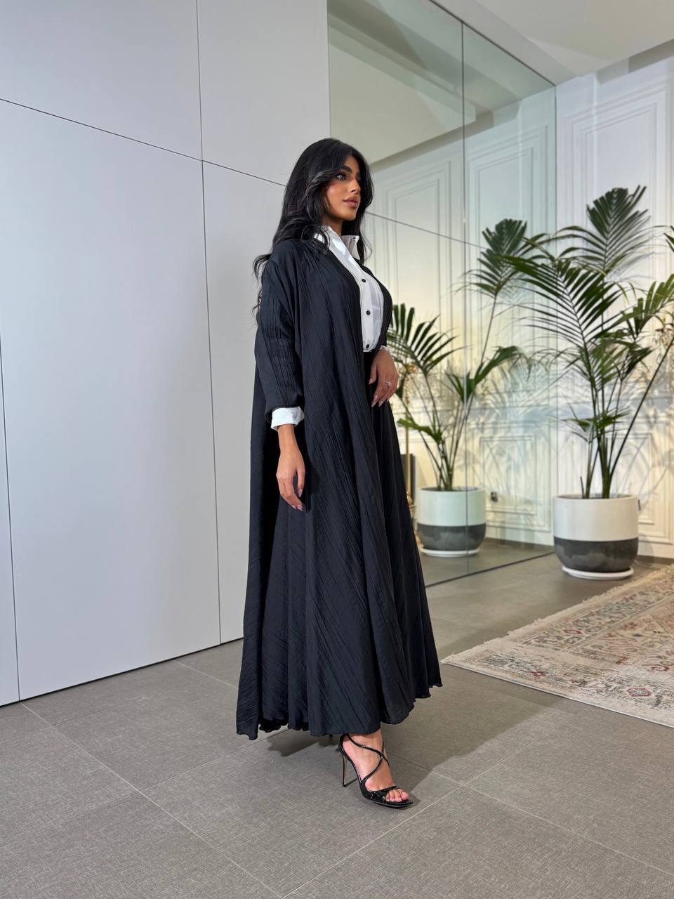 Abaya Crepe Black C:6528 Black (Free size)