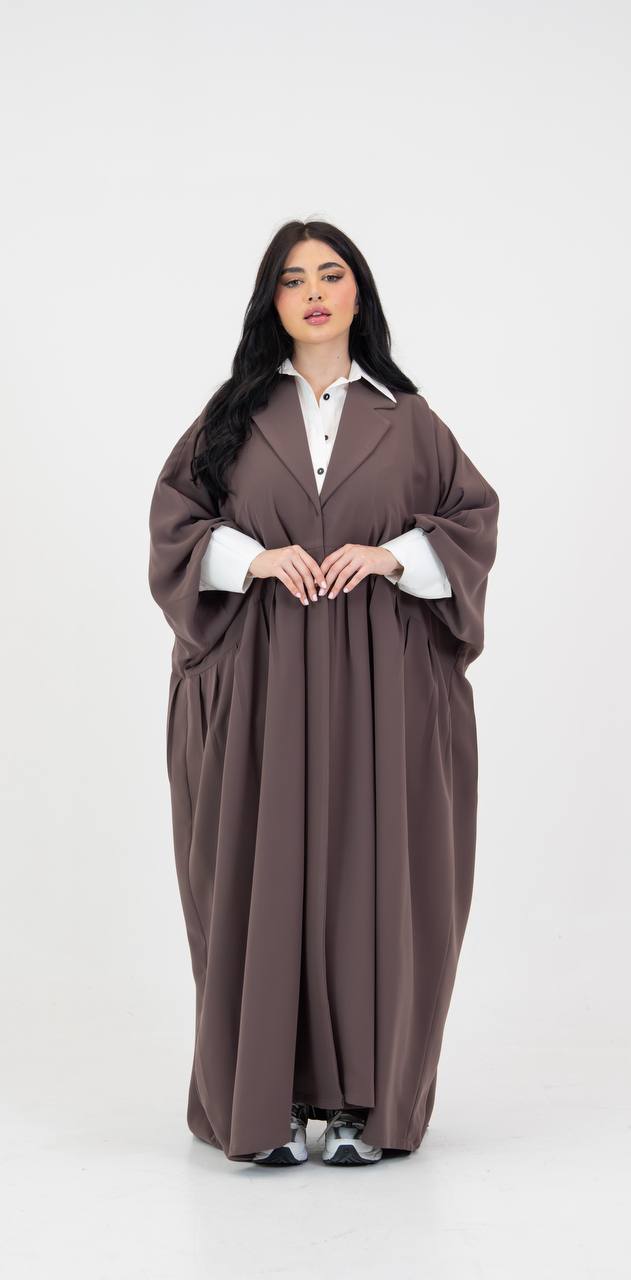 crepe abaya in brown. C:3034