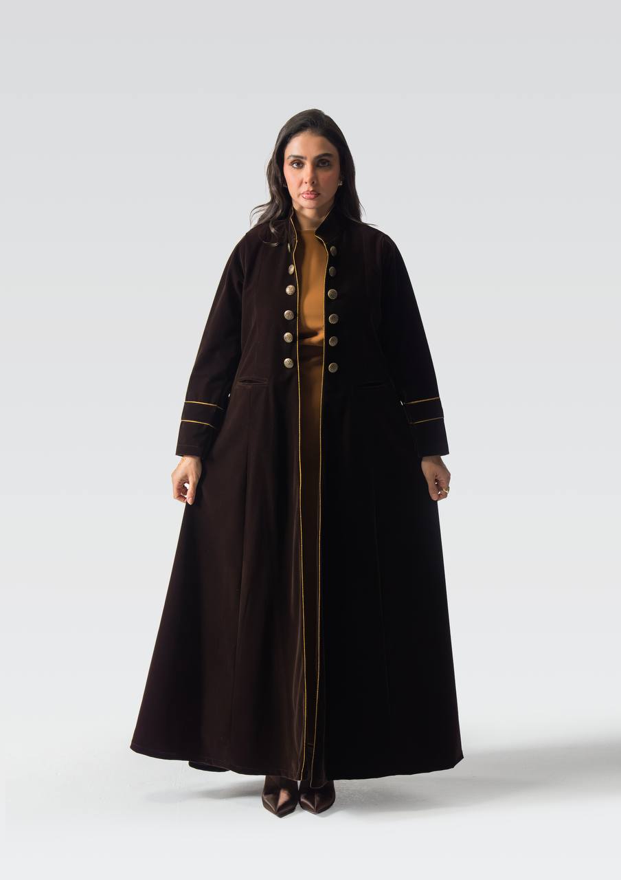 Brown velvet abaya.C:6836