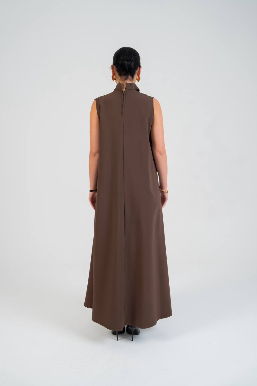 Brown crepe dress.C:269