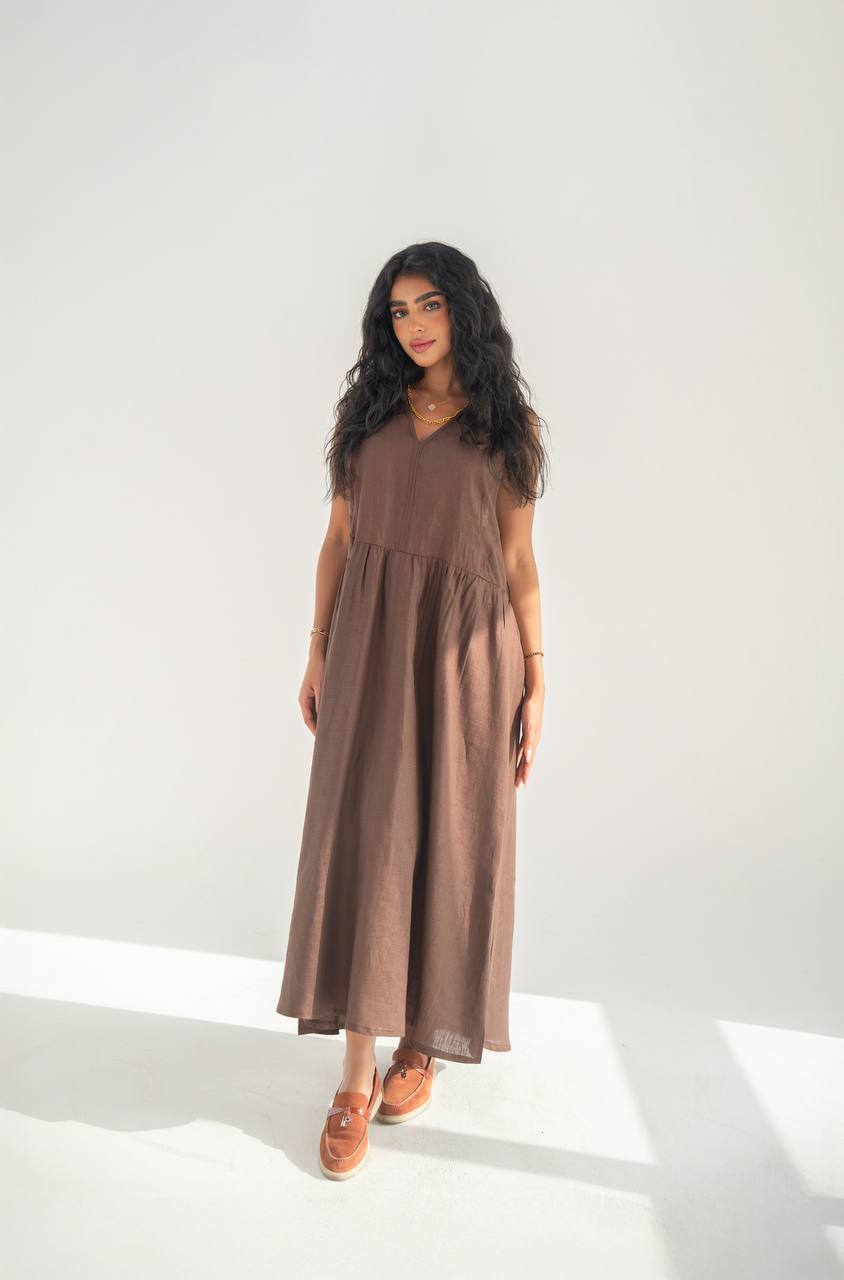 Brown Linen Dress C:209