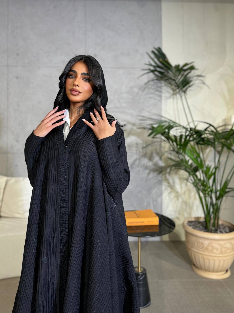 Abaya Crepe Black C:6505 Black (Free size)
