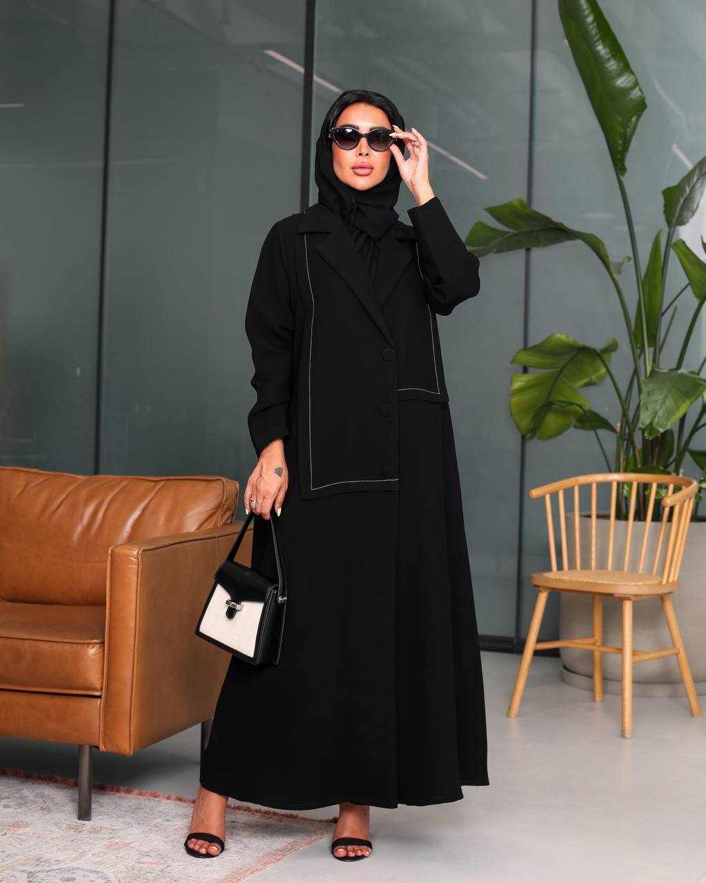 Black Crepe Abaya C:6535