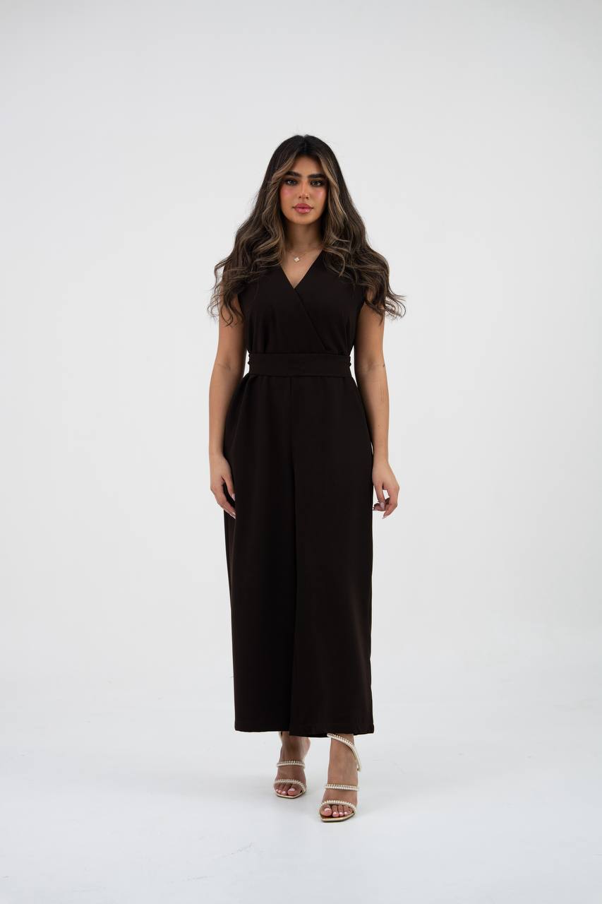 Brown crepe jumpsuit.C:121