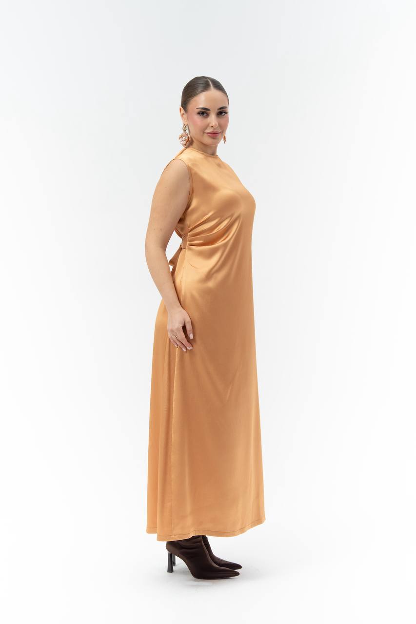 Orange crepe dress.C:257