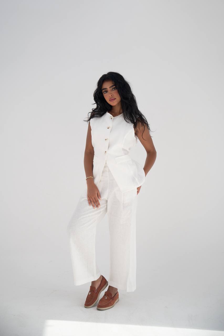 White vest and pants set C:202