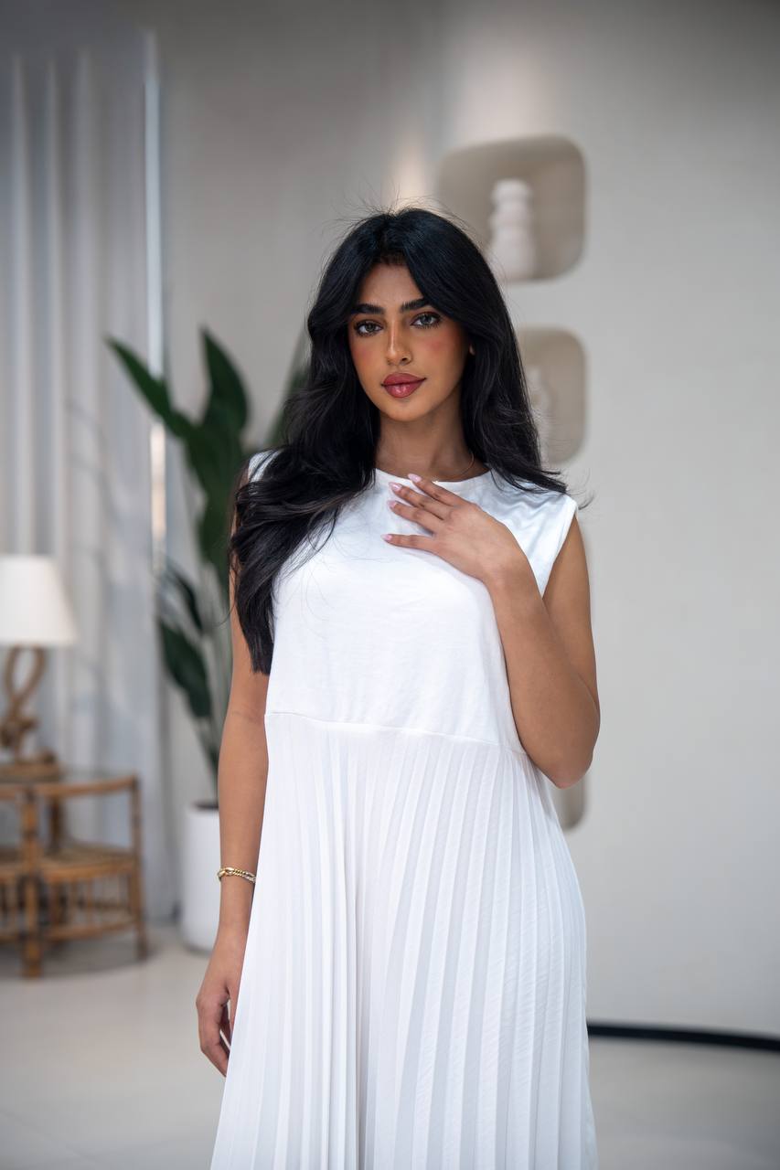 White crepe dress C:133 white