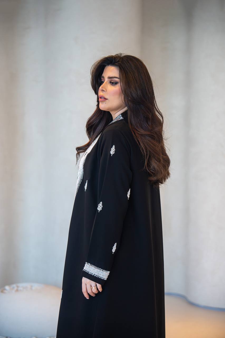 Black Cuba Abaya with embroidery C:6602