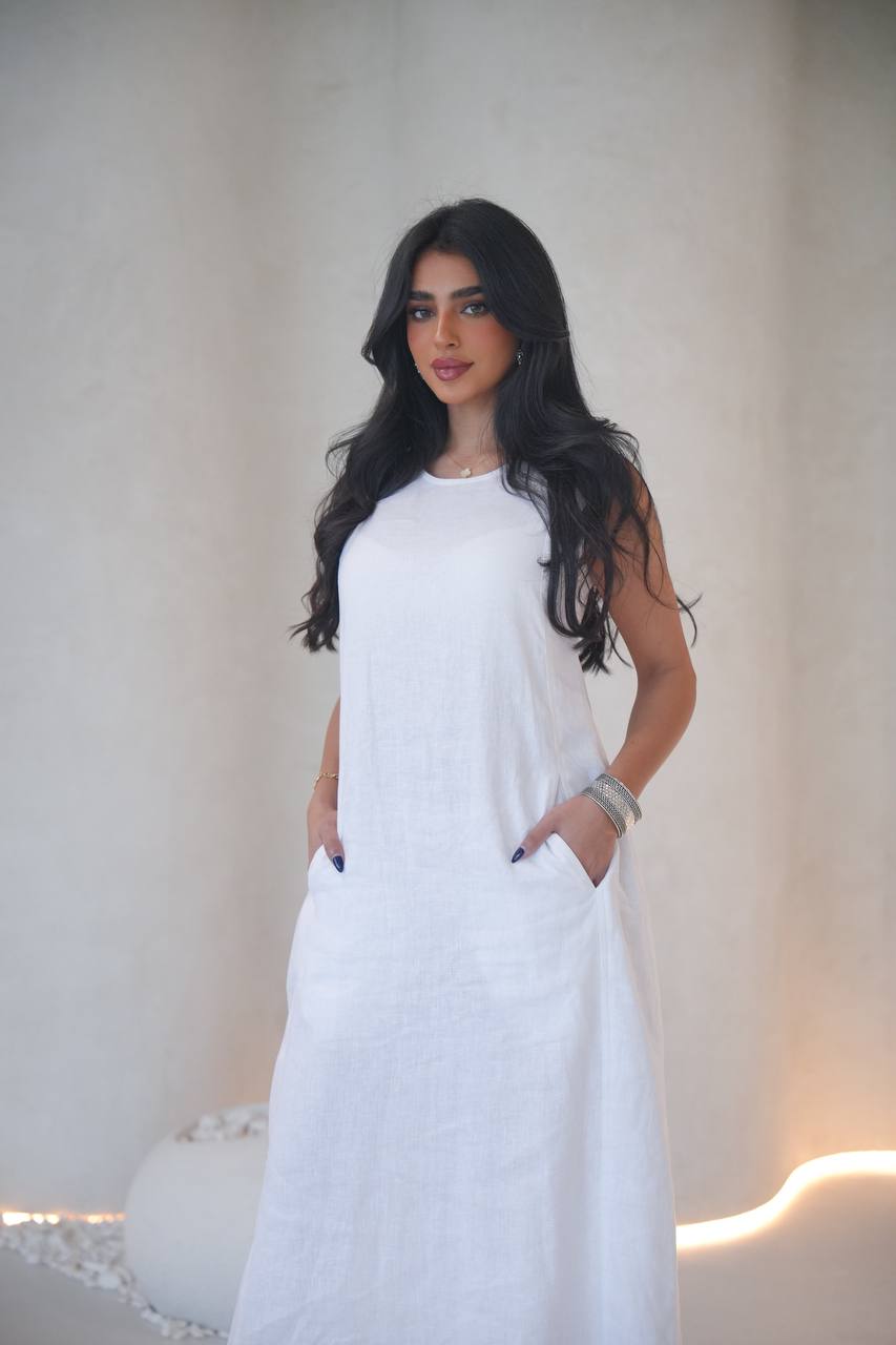 White linen dress C:197