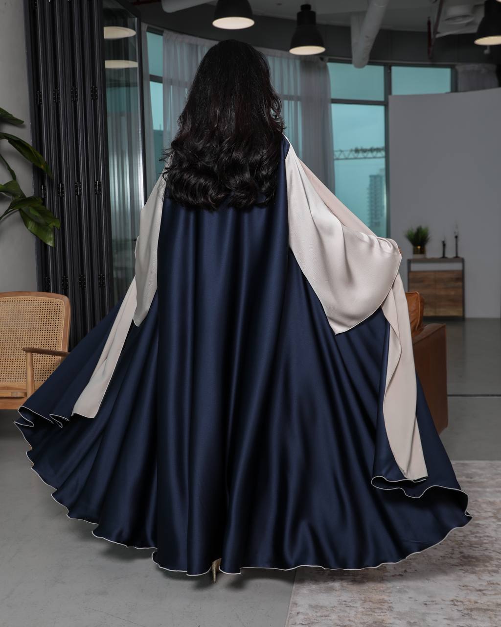 ABAYA CREPE SILK C:6343 (Free size)