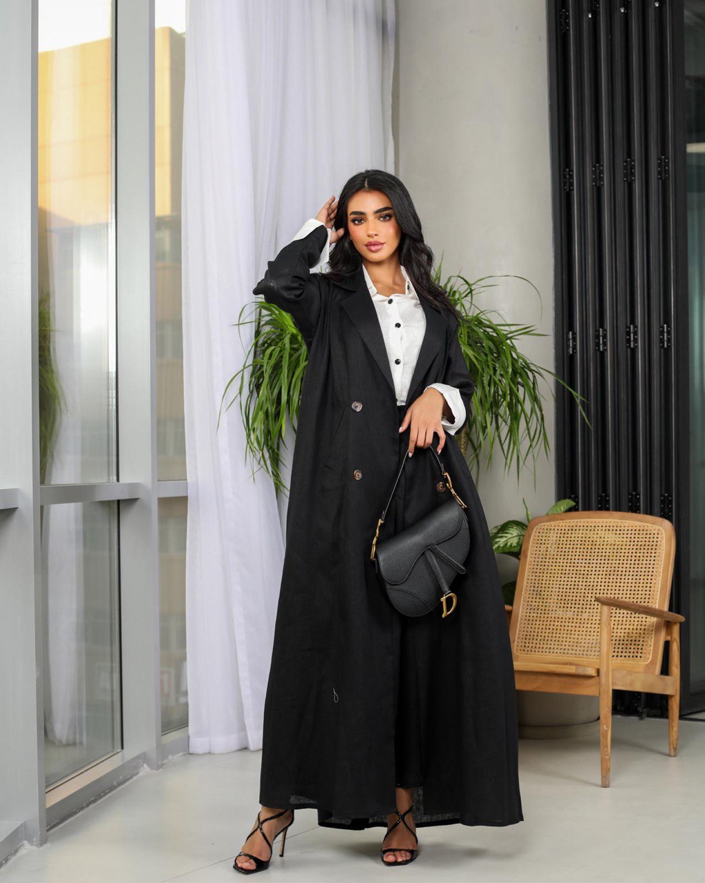 Linen Blazer C:6459BLACK