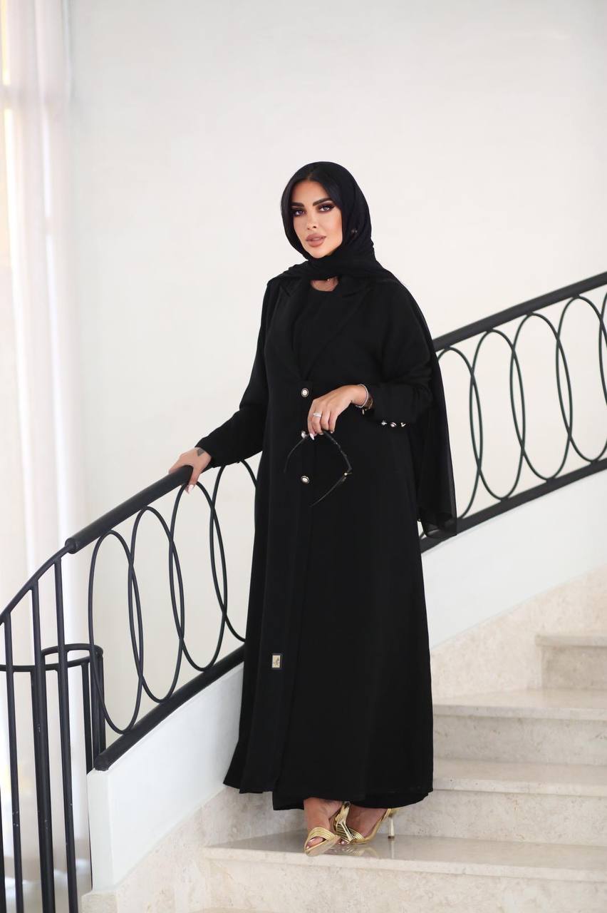Black Cuba Crepe Abaya C:6519