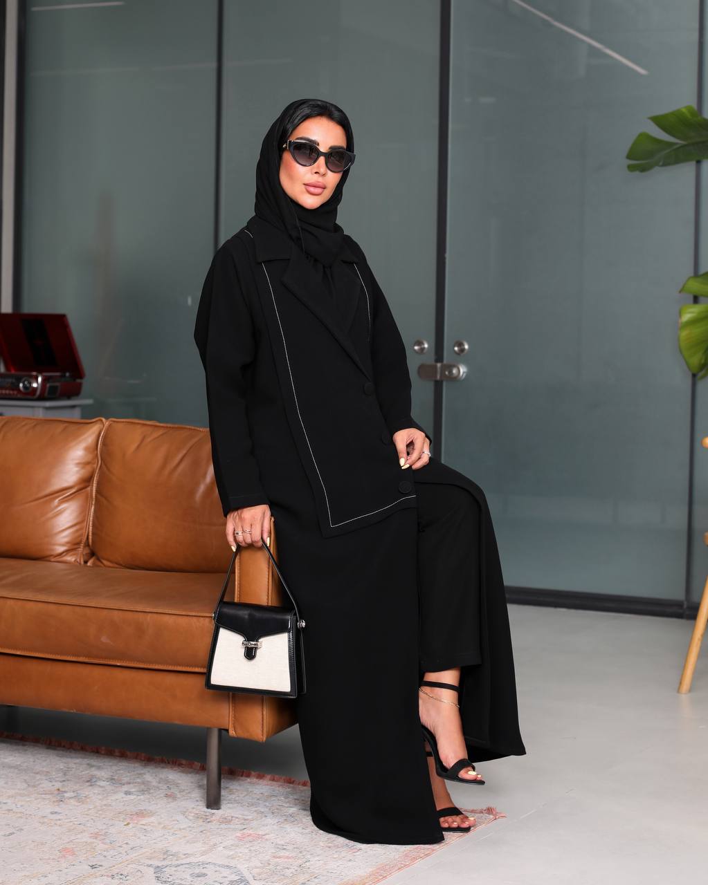 Black Crepe Abaya C:6535