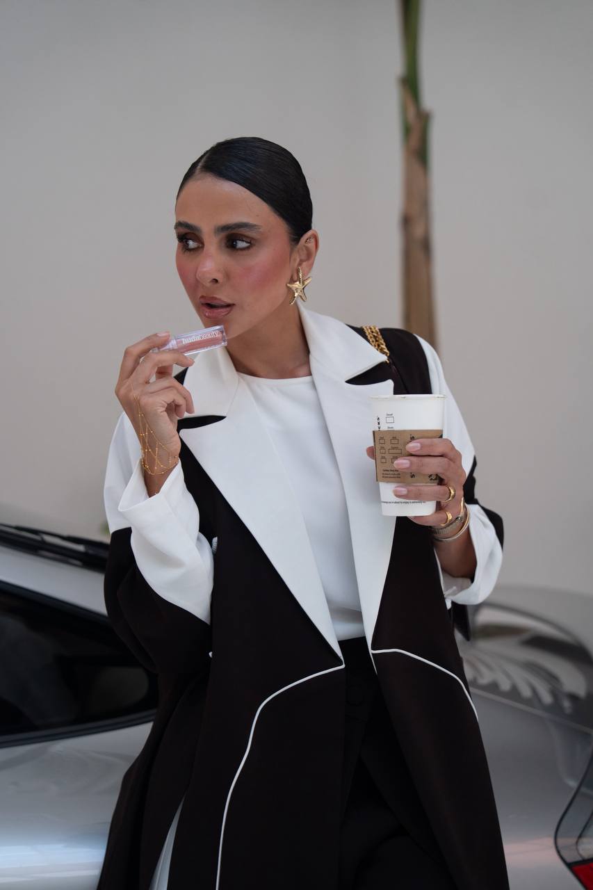 Black linen blazer abaya.C:6796