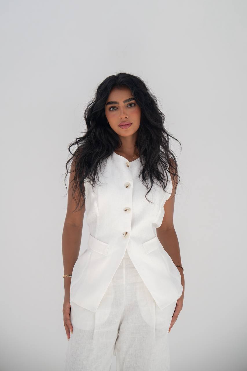 White vest and pants set C:202