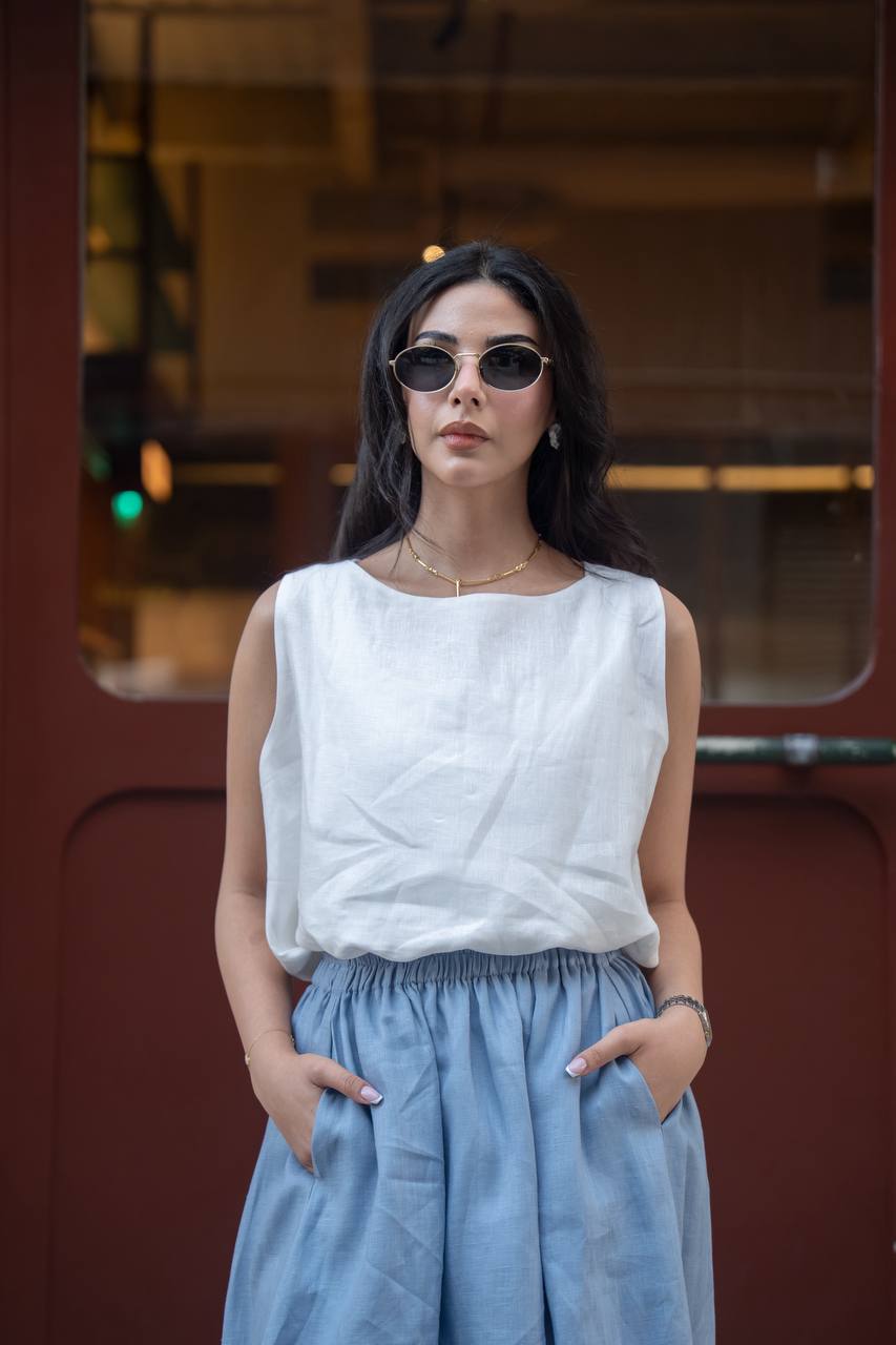 Blouse and skirt set, linen. C:236