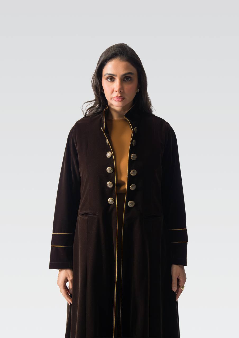 Brown velvet abaya.C:6836