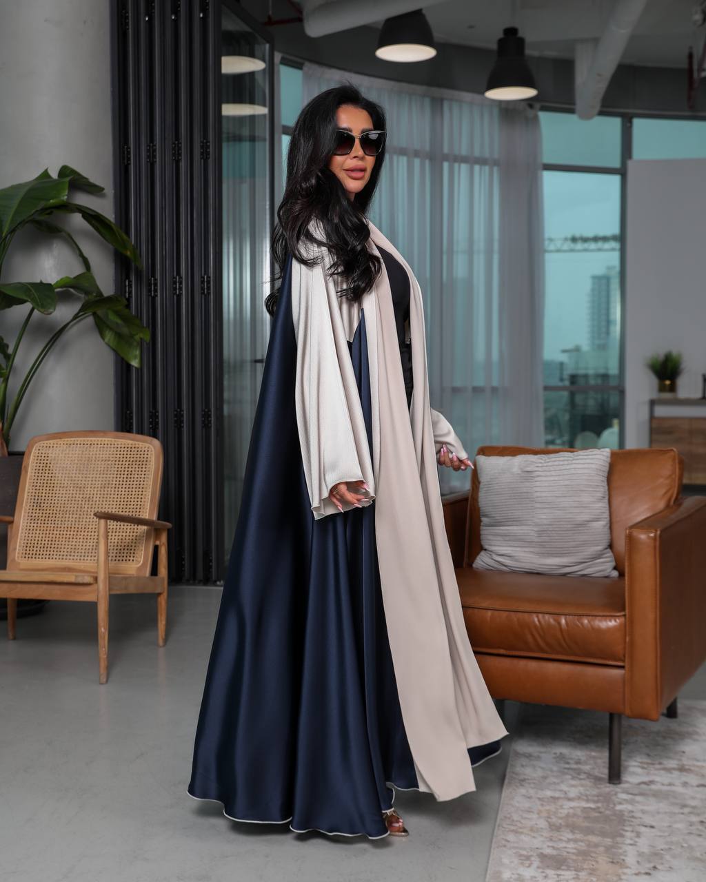 ABAYA CREPE SILK C:6343 (Free size)