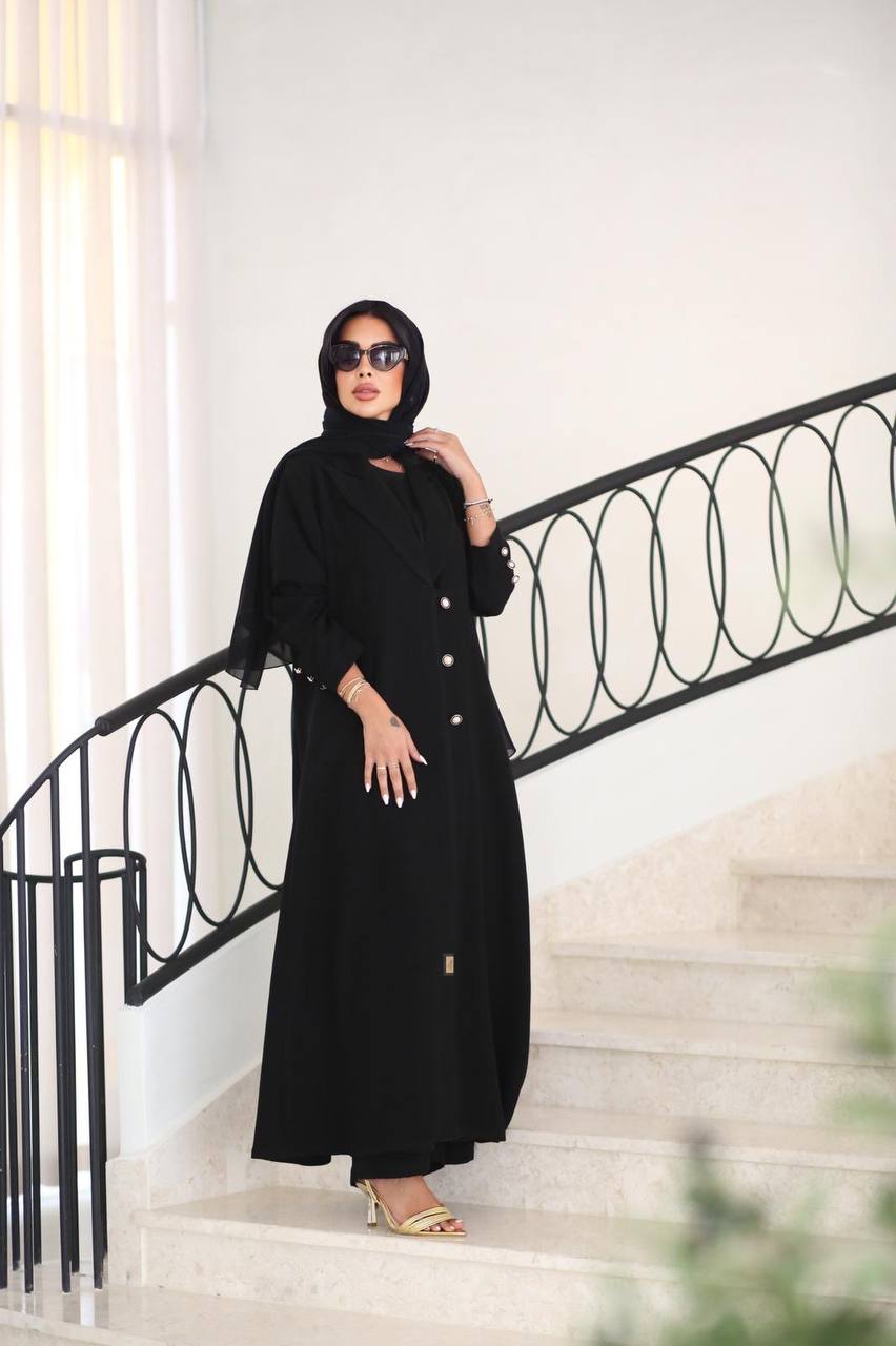 Black Cuba Crepe Abaya C:6519